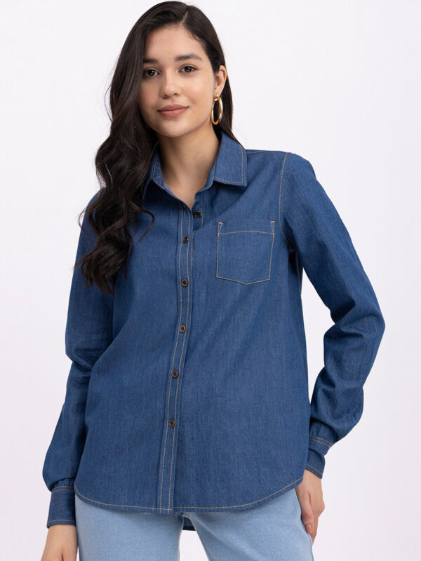 Denim Collar Neck Tee (Women)